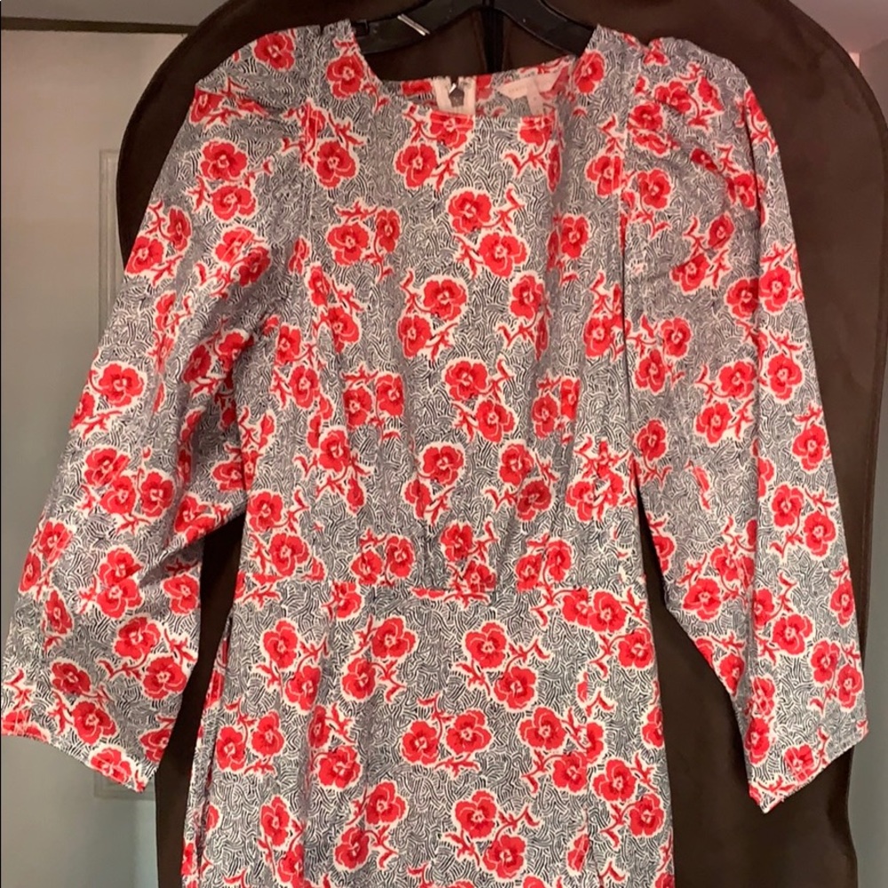 Rebecca Taylor Coral Fleur Poplin Dress - Size 8 - Picture 3 of 6